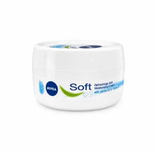 کرم مرطوب کننده و آبرسان نیوآ سافت (Nivea Soft) مدل کاسه‌ای با حجم اقتصادی. حاوی روغن جوجوبا و ویتامین E برای نرمی بی‌نظیر پوست. جذب فوق‌سریع بدون ایجاد چربی، مناسب برای صورت، دست و بدن.