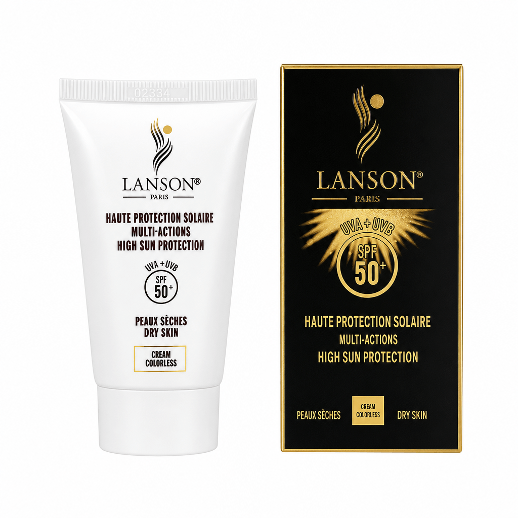 کرم ضد آفتاب لانسون Lanson بی رنگ مخصوص پوست خشک و معمولی | SPF 50 حجم ۴۰ میل